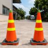 Cọc tiêu phân làn giao thông 2 vòng dạ quang GT53 2
