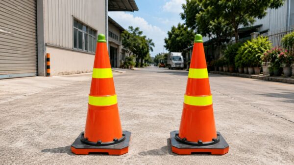 Cọc tiêu phân làn giao thông 2 vòng dạ quang GT53