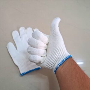 Găng tay sợi Poly trắng bảo hộ lao động