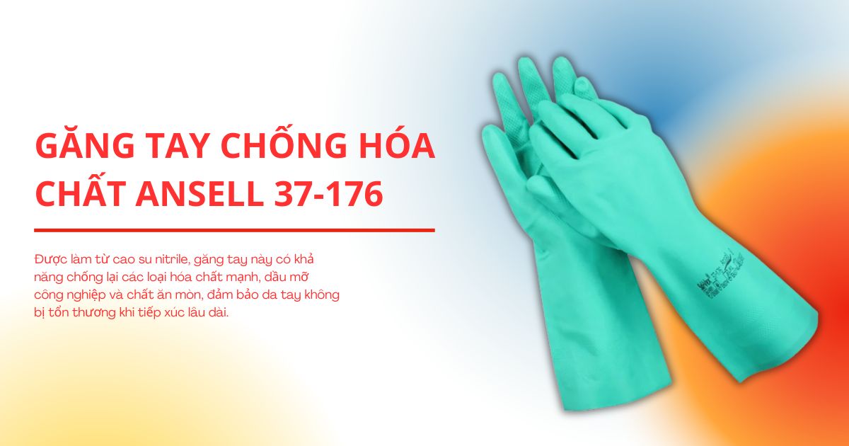 Đối với những người làm việc trong môi trường hóa chất, dung môi, axit, găng tay chống hóa chất Ansell 37-176 là một lựa chọn an toàn. Được làm từ cao su nitrile, găng tay này có khả năng chống lại các loại hóa chất mạnh, dầu mỡ công nghiệp và chất ăn mòn, đảm bảo da tay không bị tổn thương khi tiếp xúc lâu dài.